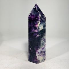 Rainbow fluorite crystal obelisk