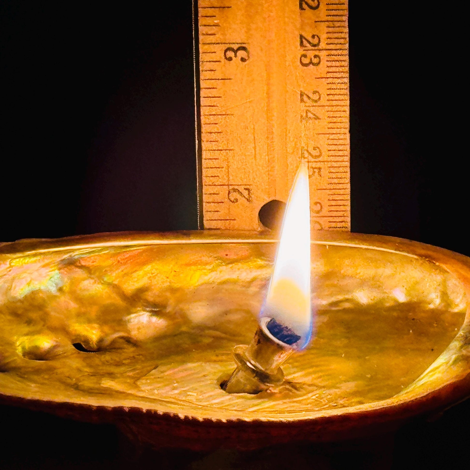 [shopname] - Rock Candle - Pink Abalone Shell, rock decor
