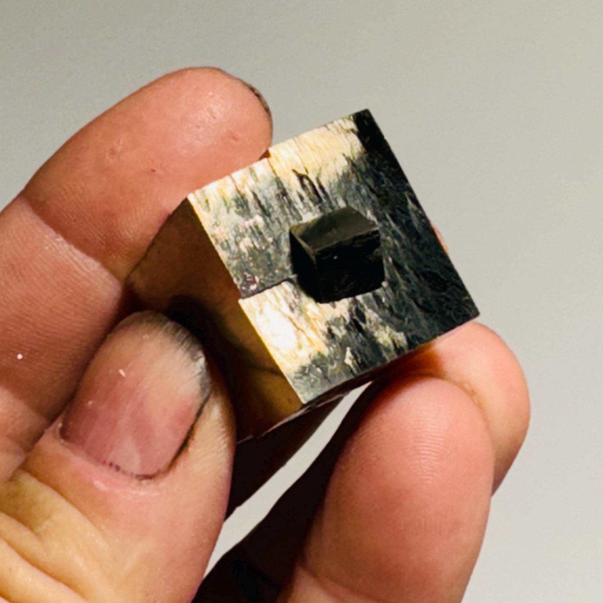 [shopname] - Small pyrite cube with small cube, rock decor
