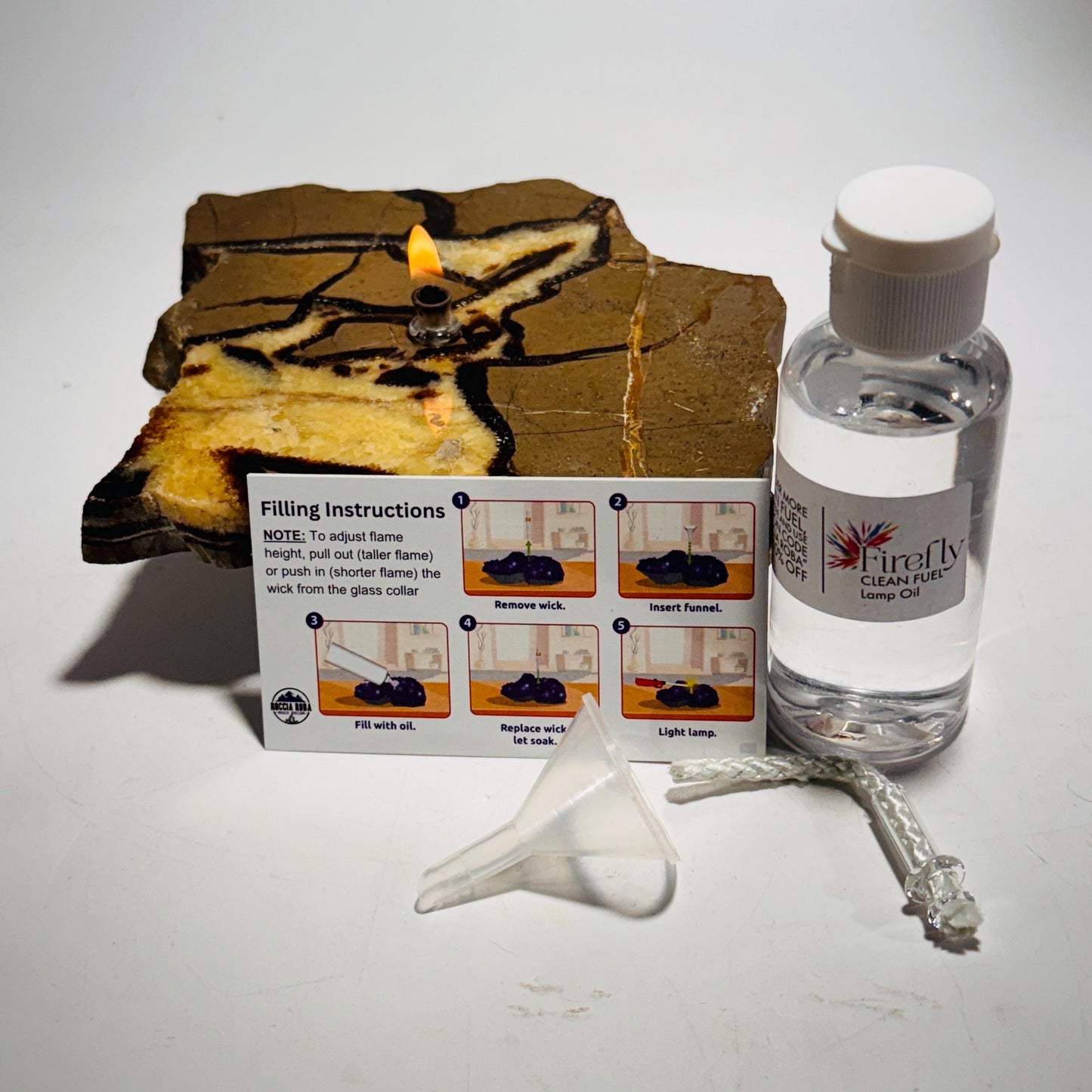 [shopname] - Septarian Rock Oil Candle Gift Box, rock decor