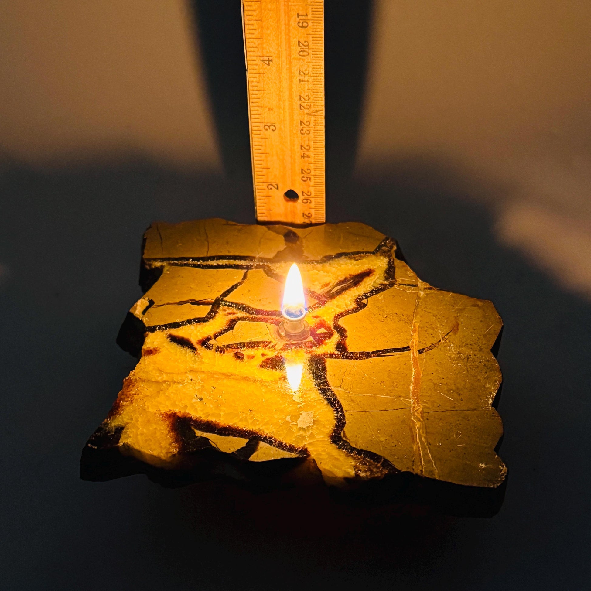 [shopname] - Septarian Rock Oil Candle Gift Box, rock decor