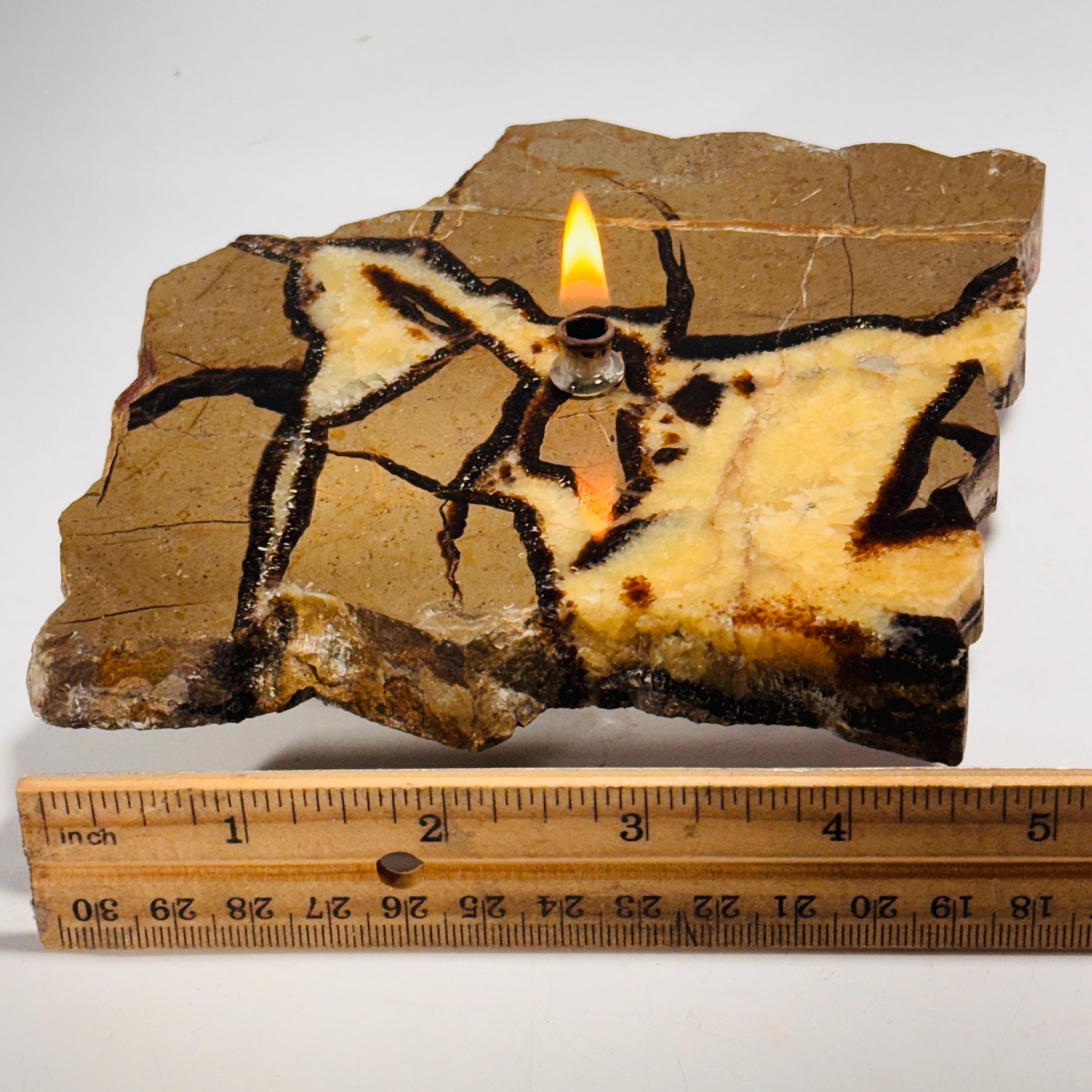 [shopname] - Septarian Rock Oil Candle Gift Box, rock decor