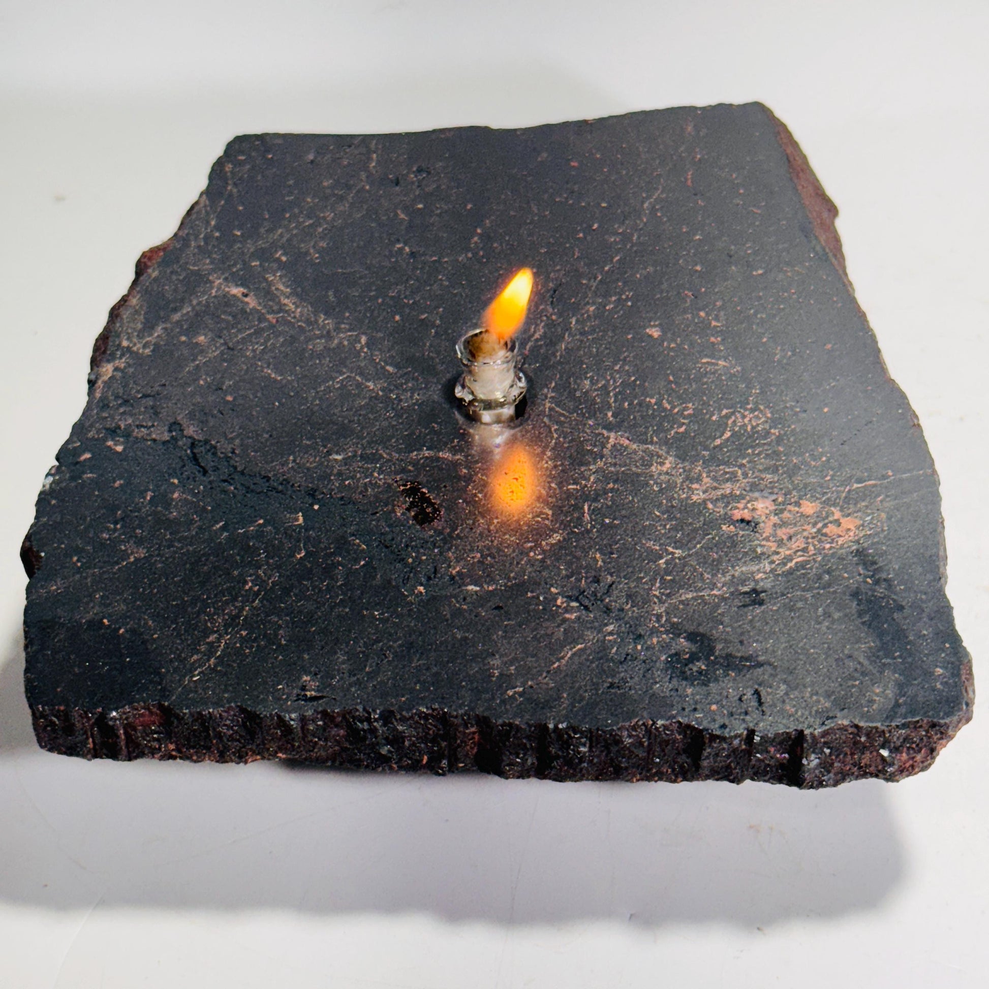 [shopname] - Hematite Rock Candle Gift Box, rock decor