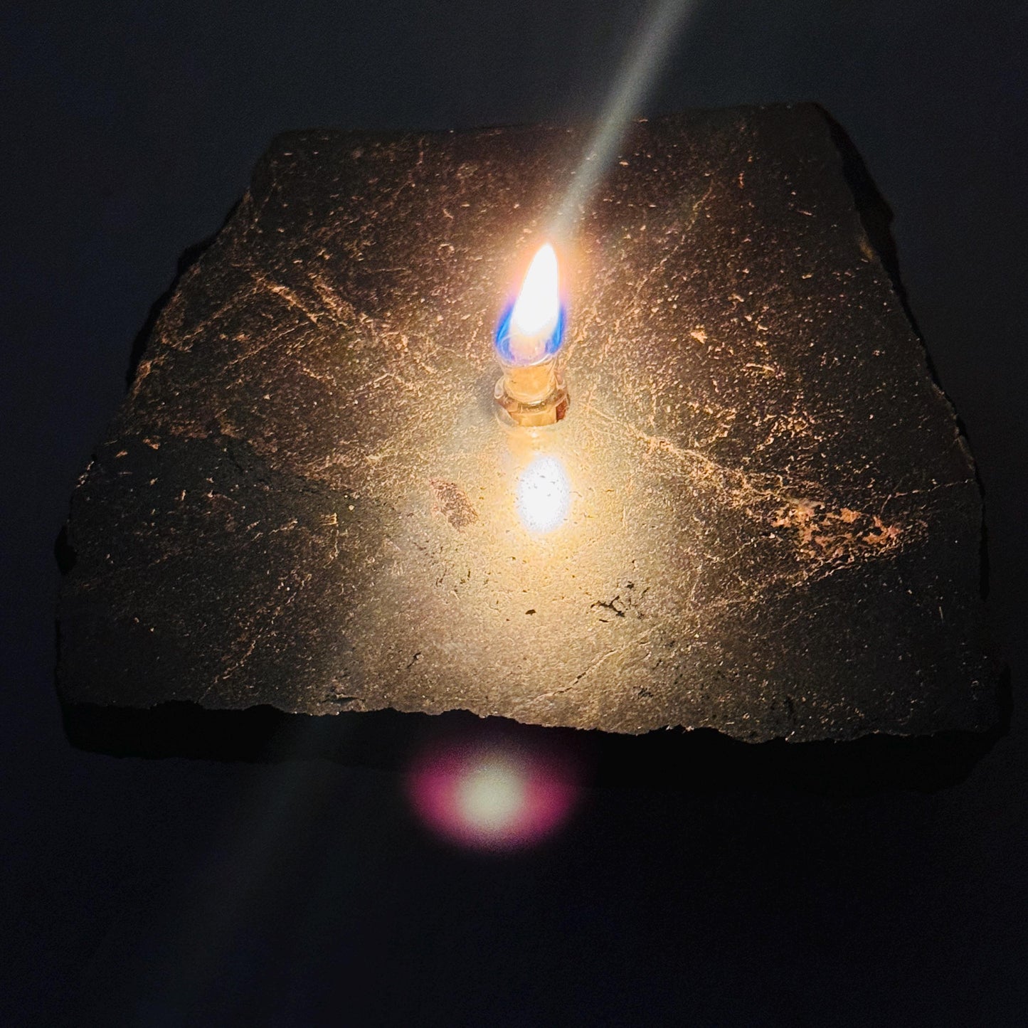 [shopname] - Hematite Rock Candle Gift Box, rock decor