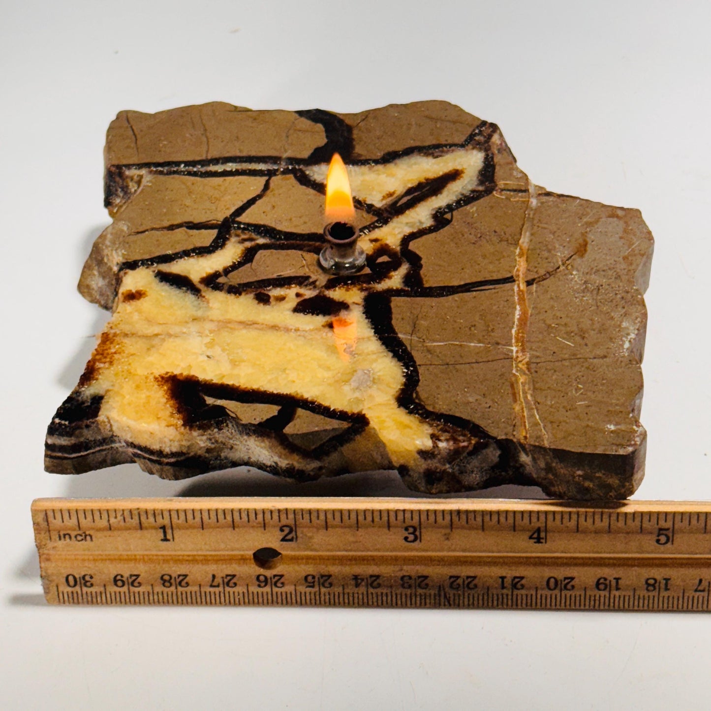[shopname] - Septarian Rock Oil Candle Gift Box, rock decor