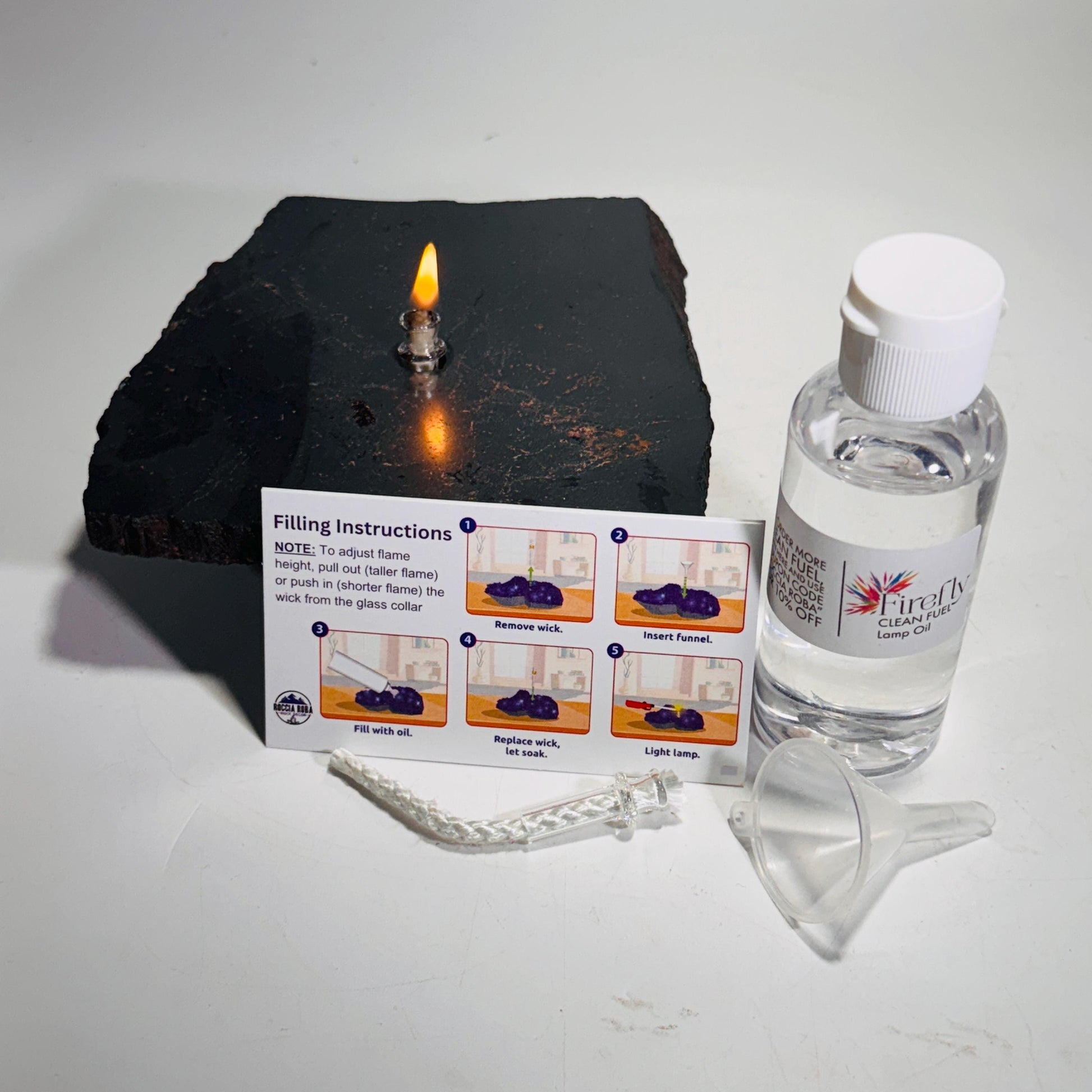 [shopname] - Hematite Rock Candle Gift Box, rock decor