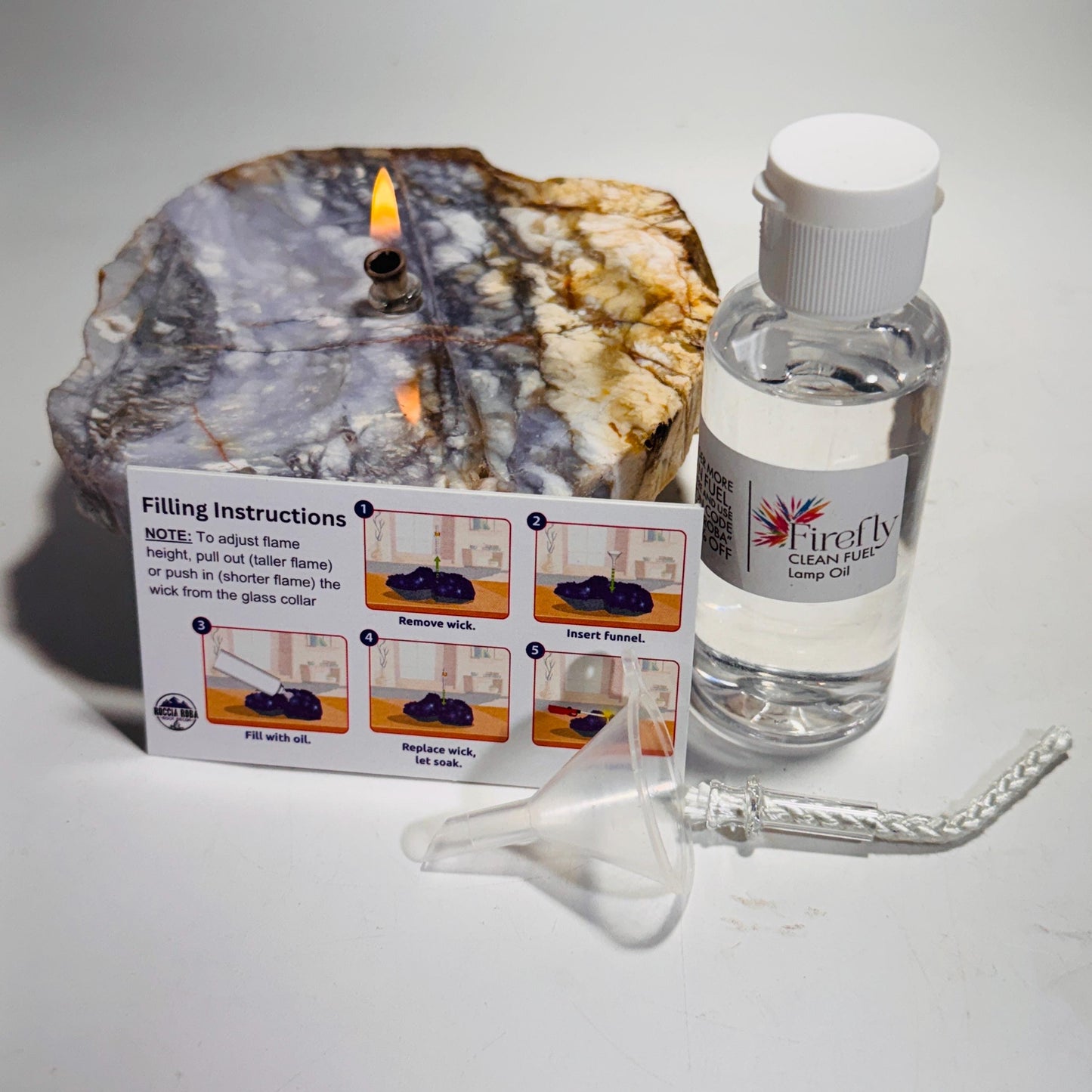 Rock Candle gift box - purple agate