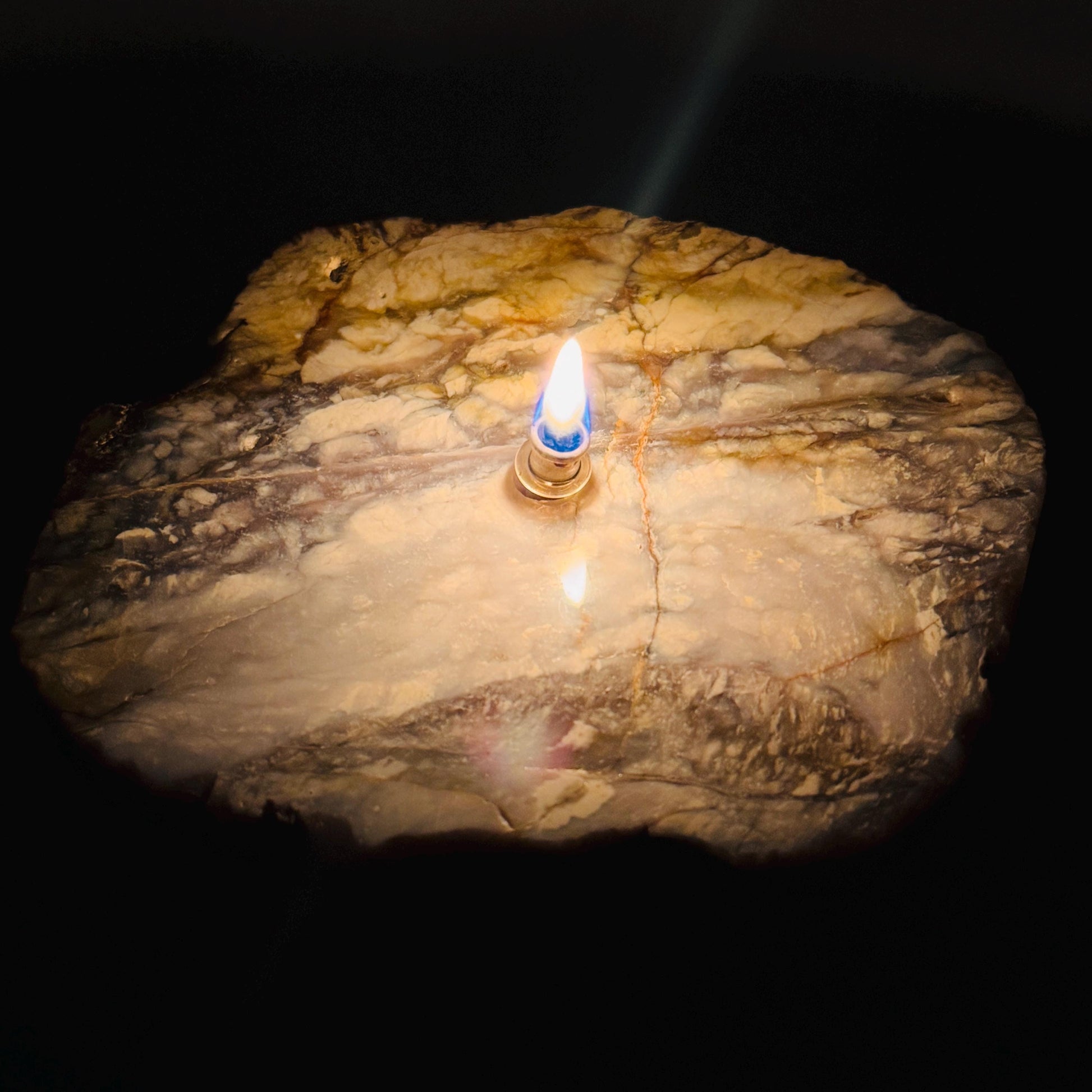 Rock Candle gift box - purple agate