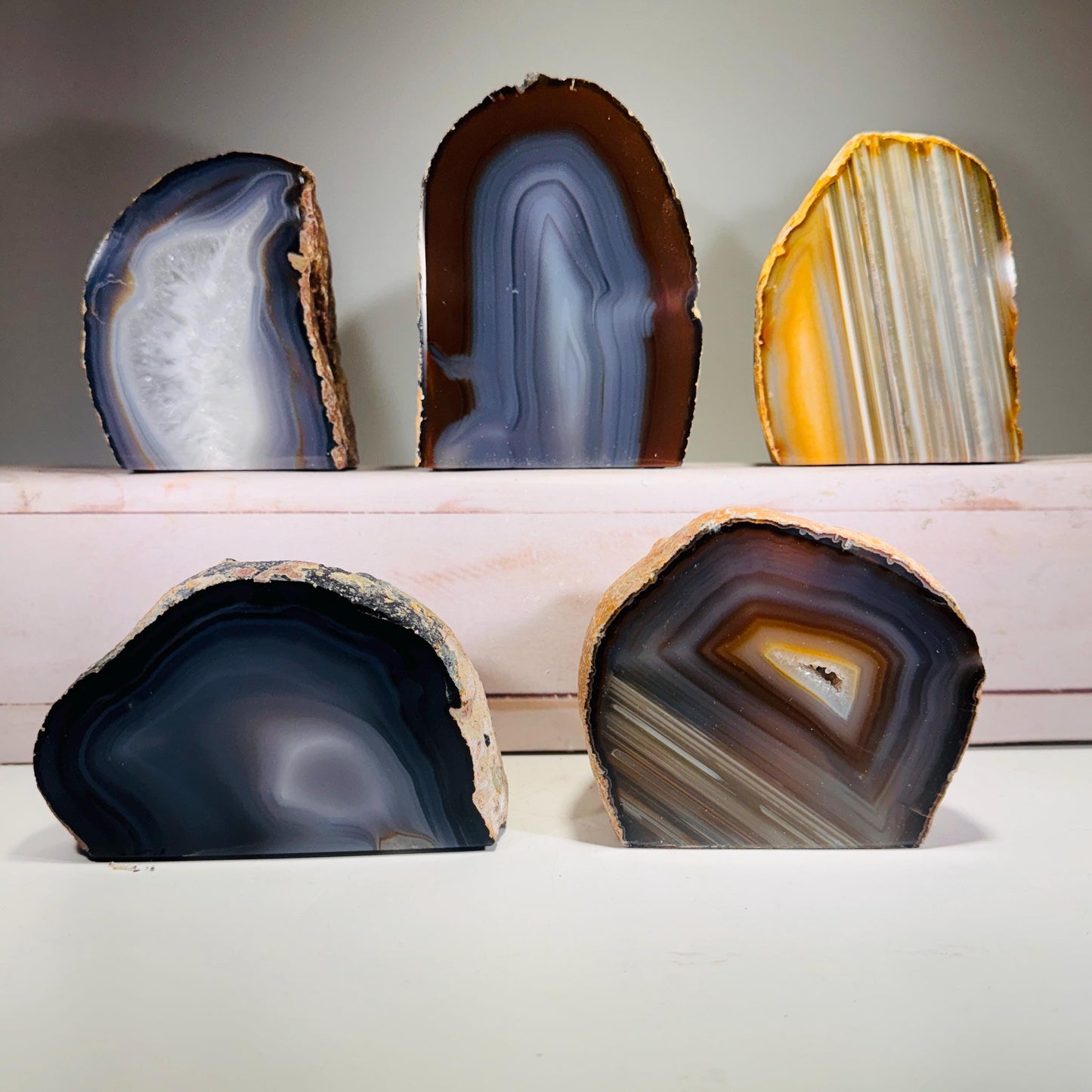 Roccia Roba - Agate tea light candle holder, qrock decor
