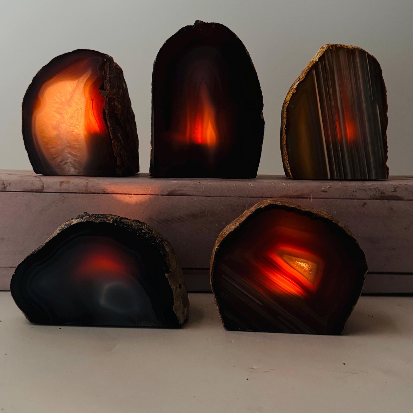 Roccia Roba - Agate tea light candle holder, rock decor
