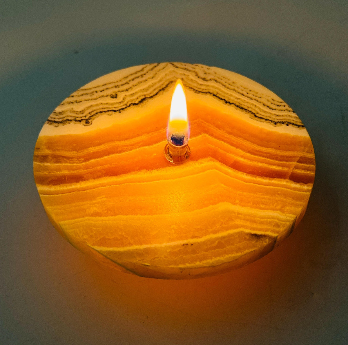 Rock Candle - Orange Calcite