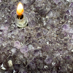 [shopname] - Rock oil lamp, Amethyst geode | crystal rock candle, amethyst lamp, crystal lamp, amethyst crystal, rock collector or candle enthusiast, rock decor