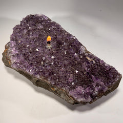 [shopname] - Rock oil lamp, Amethyst geode | crystal rock candle, amethyst lamp, crystal lamp, amethyst crystal, rock collector or candle enthusiast, rock decor
