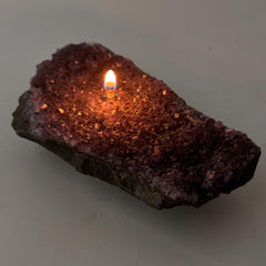 [shopname] - Rock oil lamp, Amethyst geode | crystal rock candle, amethyst lamp, crystal lamp, amethyst crystal, rock collector or candle enthusiast, rock decor