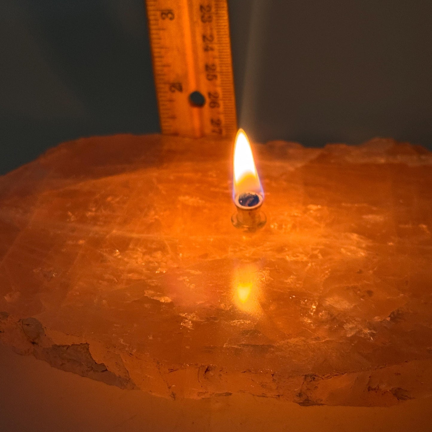 [shopname] - Rock Candle - Rose Quartz, rock decor