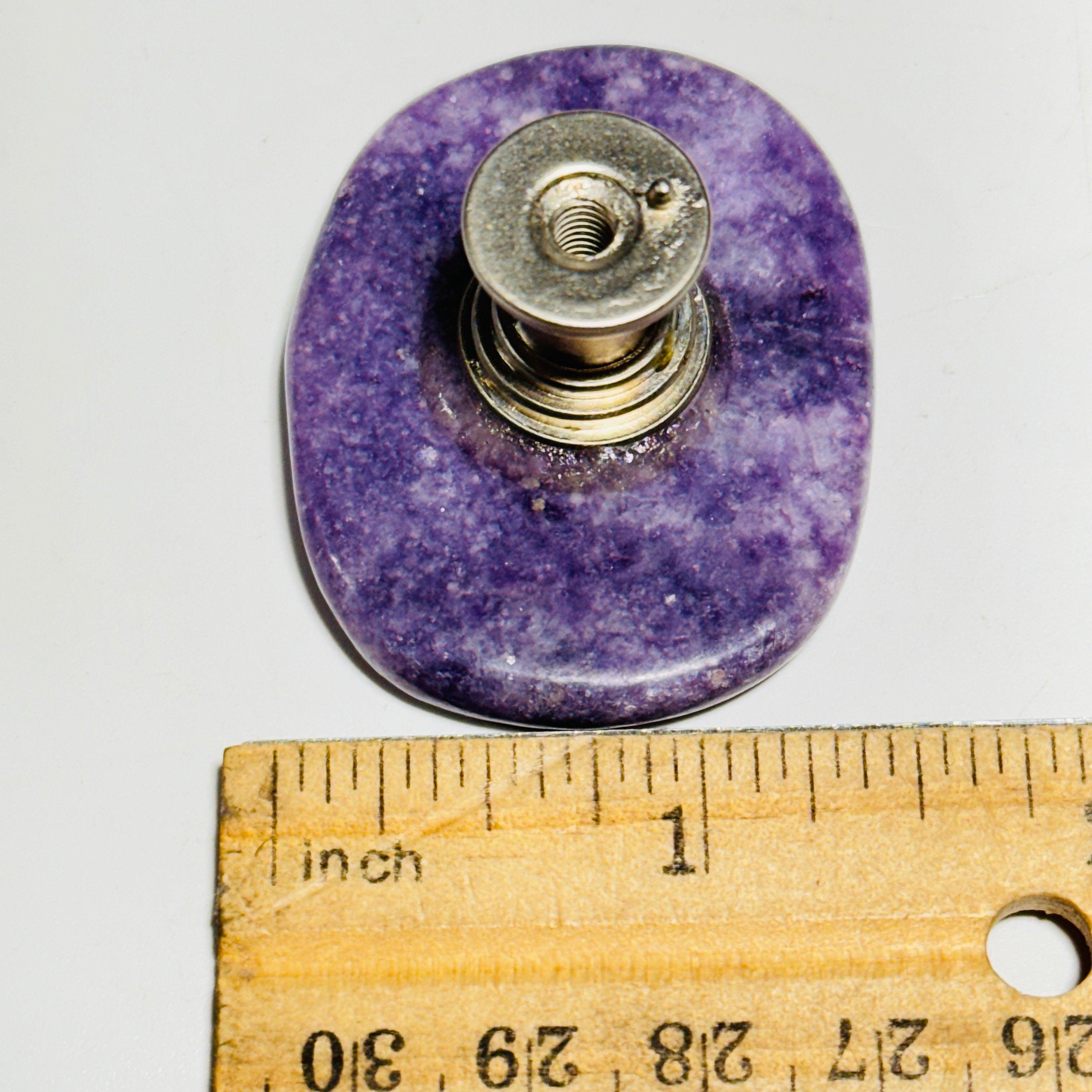 [shopname] - Cabinet Knobs - Polished lepidolite knobs, rock decor