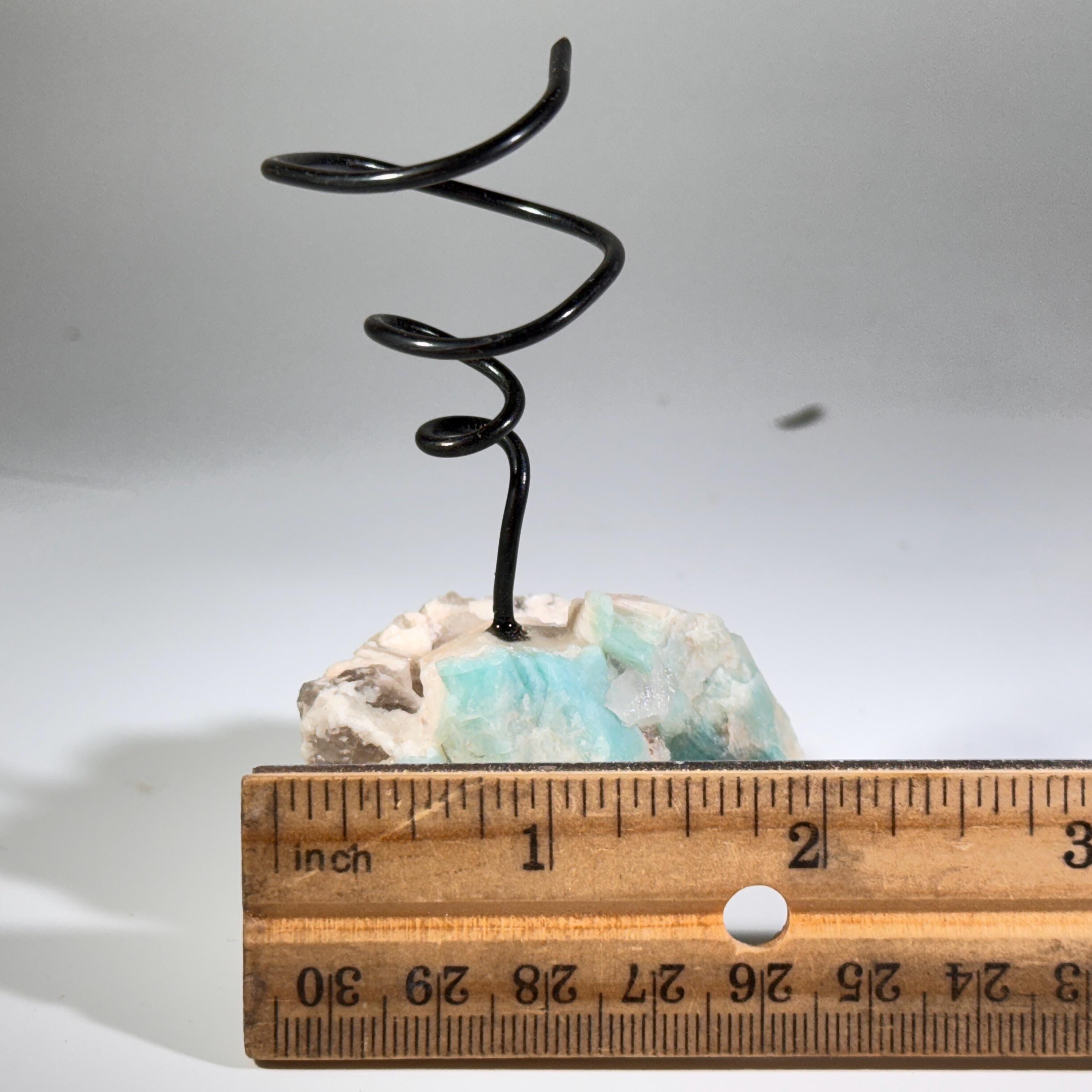 [shopname] - Air plant holder - Amazonite and smoky quartz, rock decor