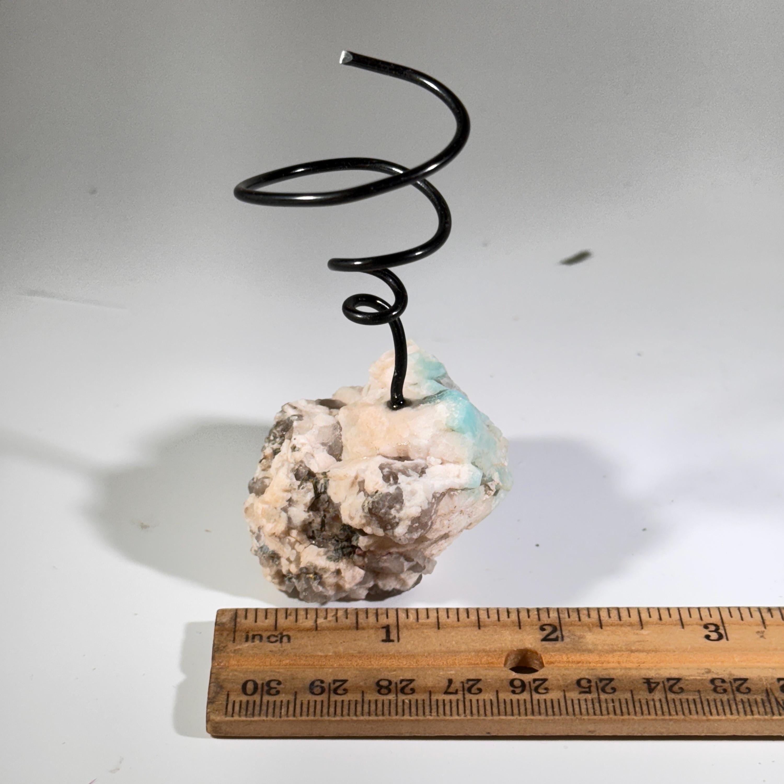 [shopname] - Air plant holder - Amazonite and smoky quartz, rock decor