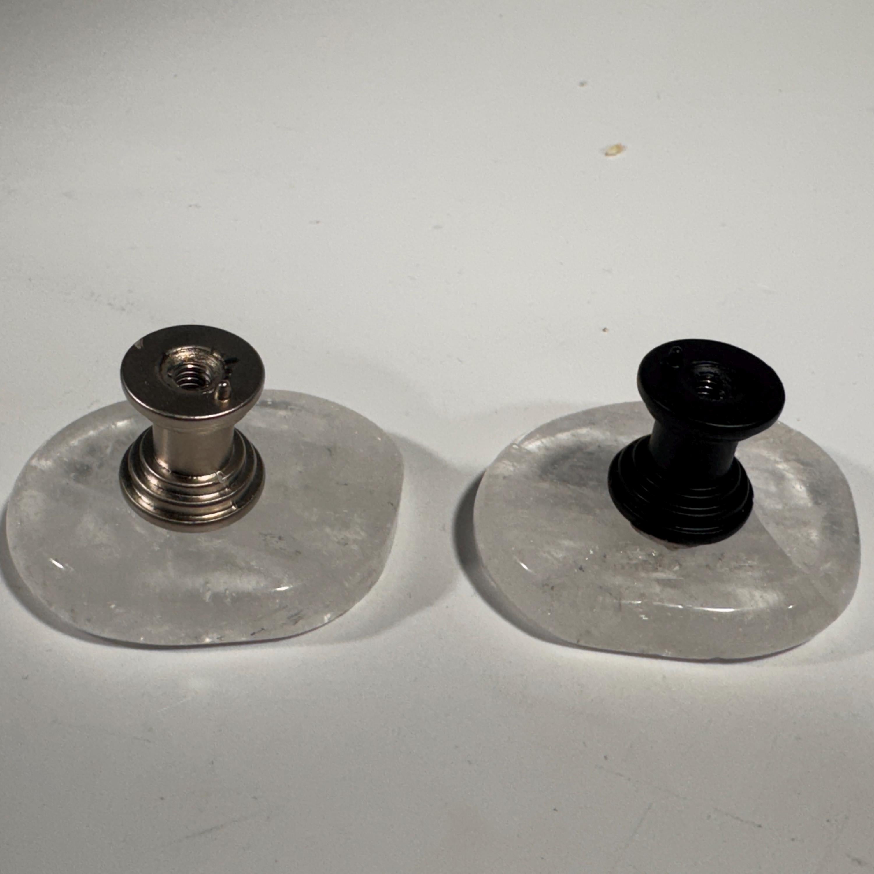 [shopname] - Polished Clear Quartz Cabinet Knob | Natural Stone, rock decor