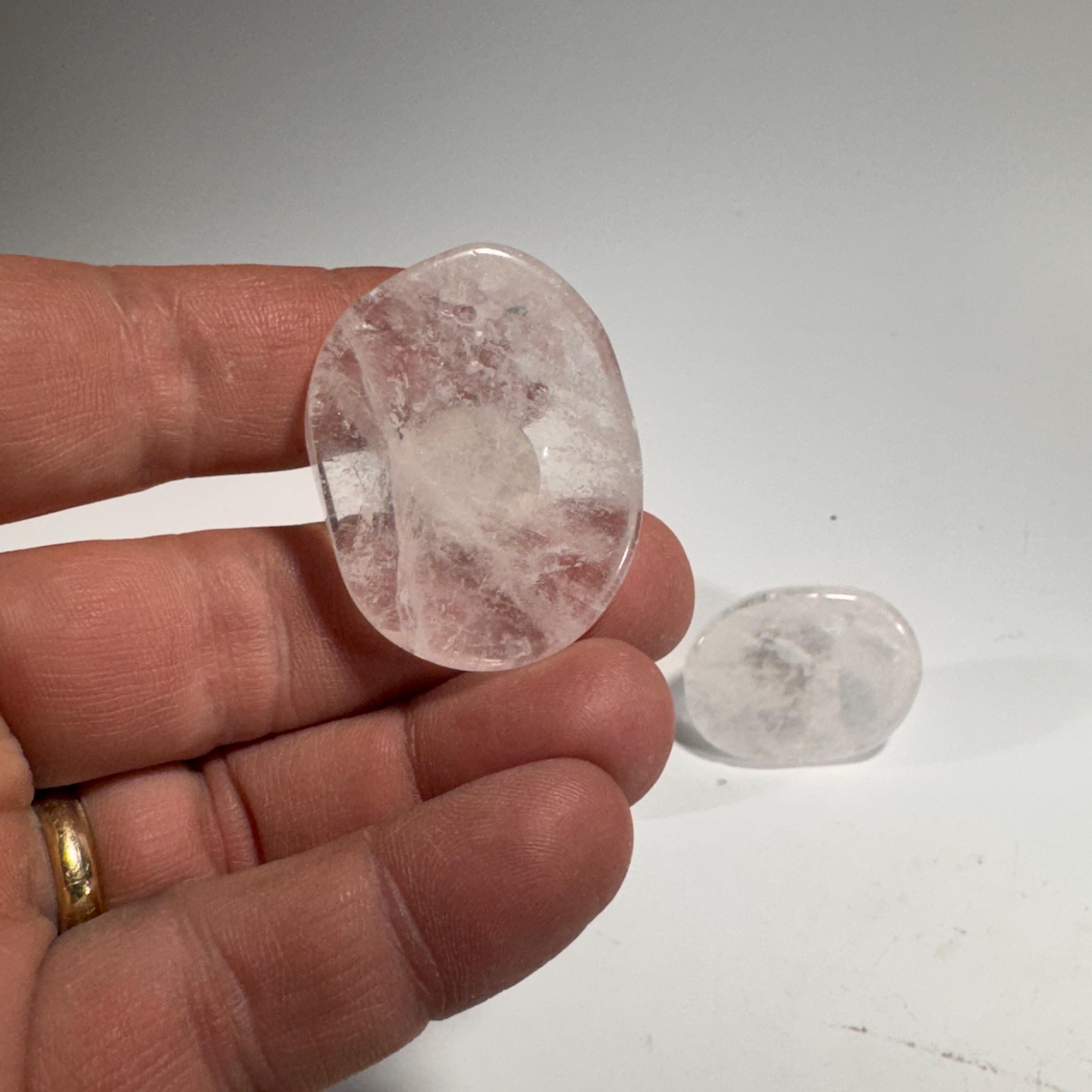 [shopname] - Polished Clear Quartz Cabinet Knob | Natural Stone, rock decor