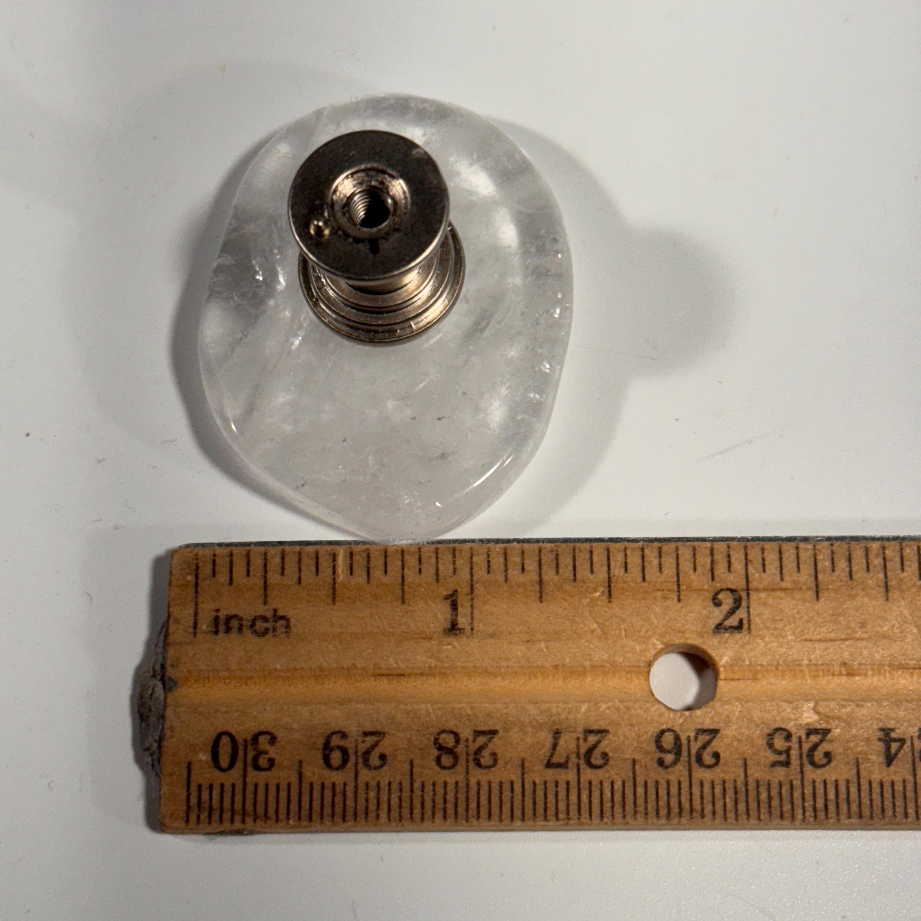[shopname] - Polished Clear Quartz Cabinet Knob | Natural Stone, rock decor