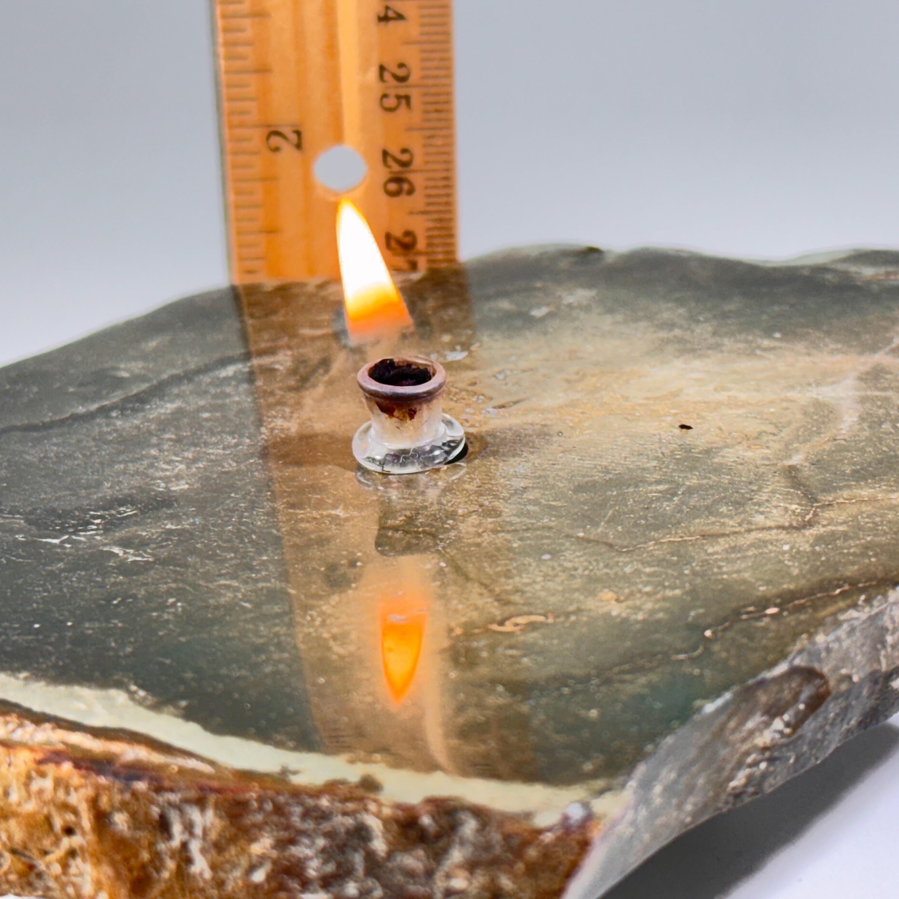 [shopname] - Rock oil lamp - polychrome jasper, rock decor