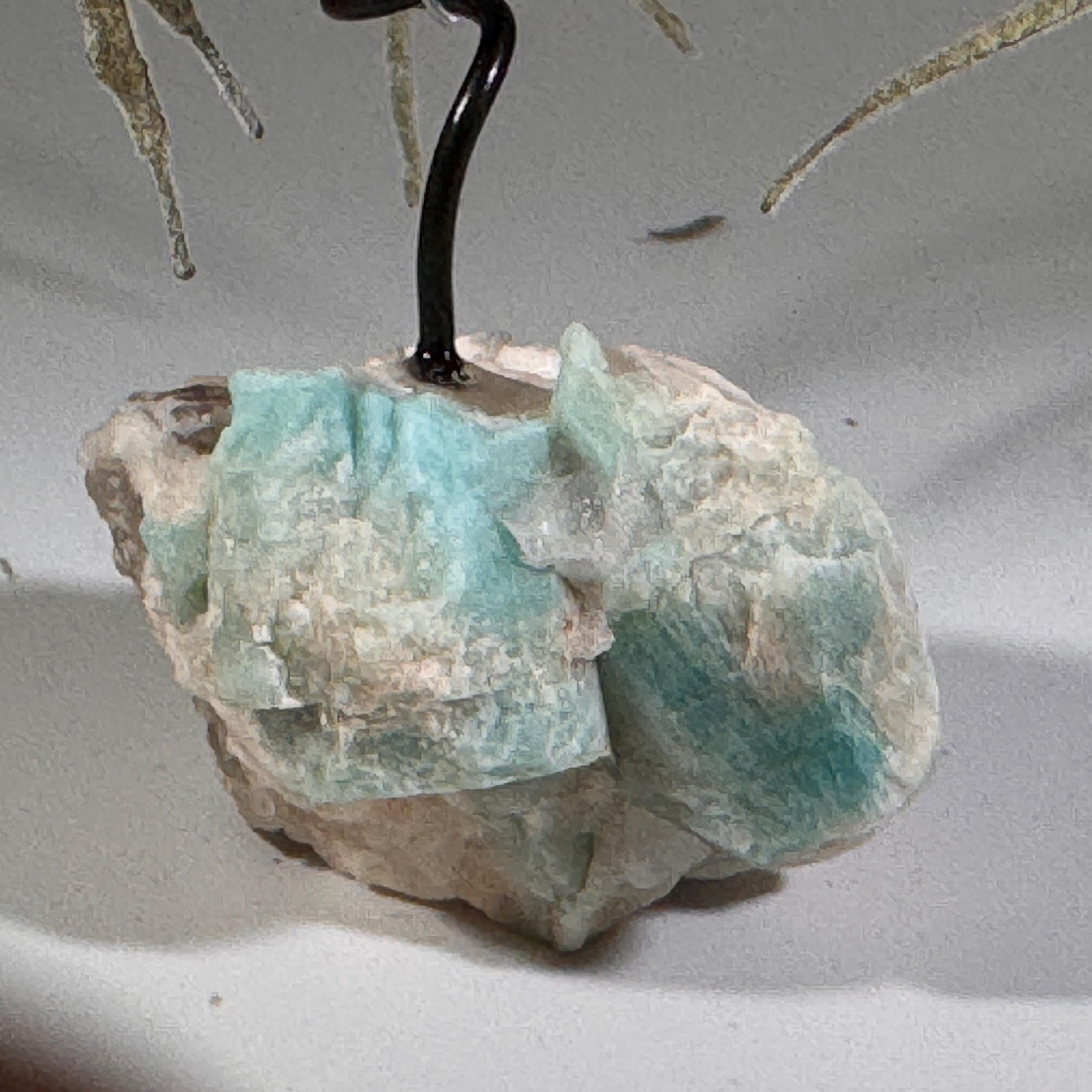[shopname] - Air plant holder - Amazonite and smoky quartz, rock decor