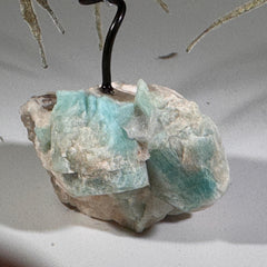 [shopname] - Air plant holder - Amazonite and smoky quartz, rock decor