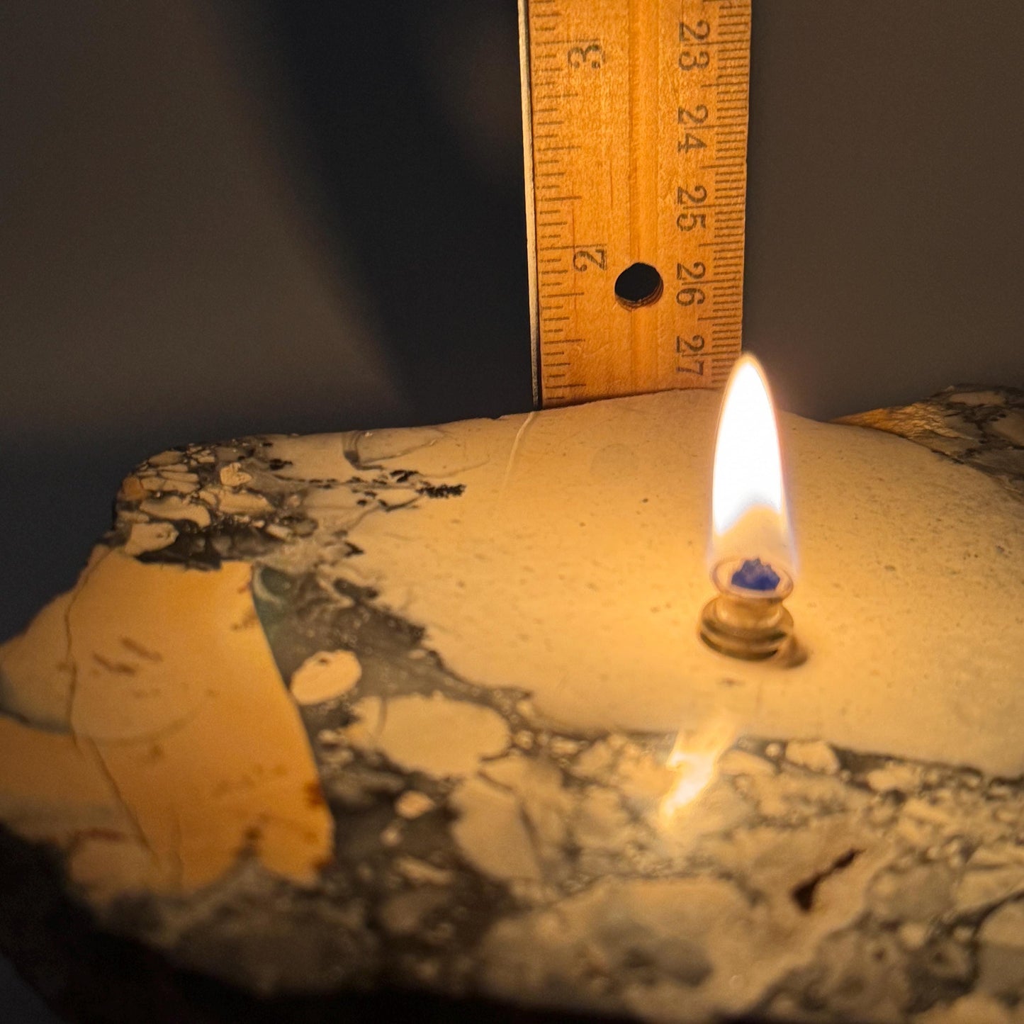 [shopname] - Rock oil candle, Maligano jasper, rock decor