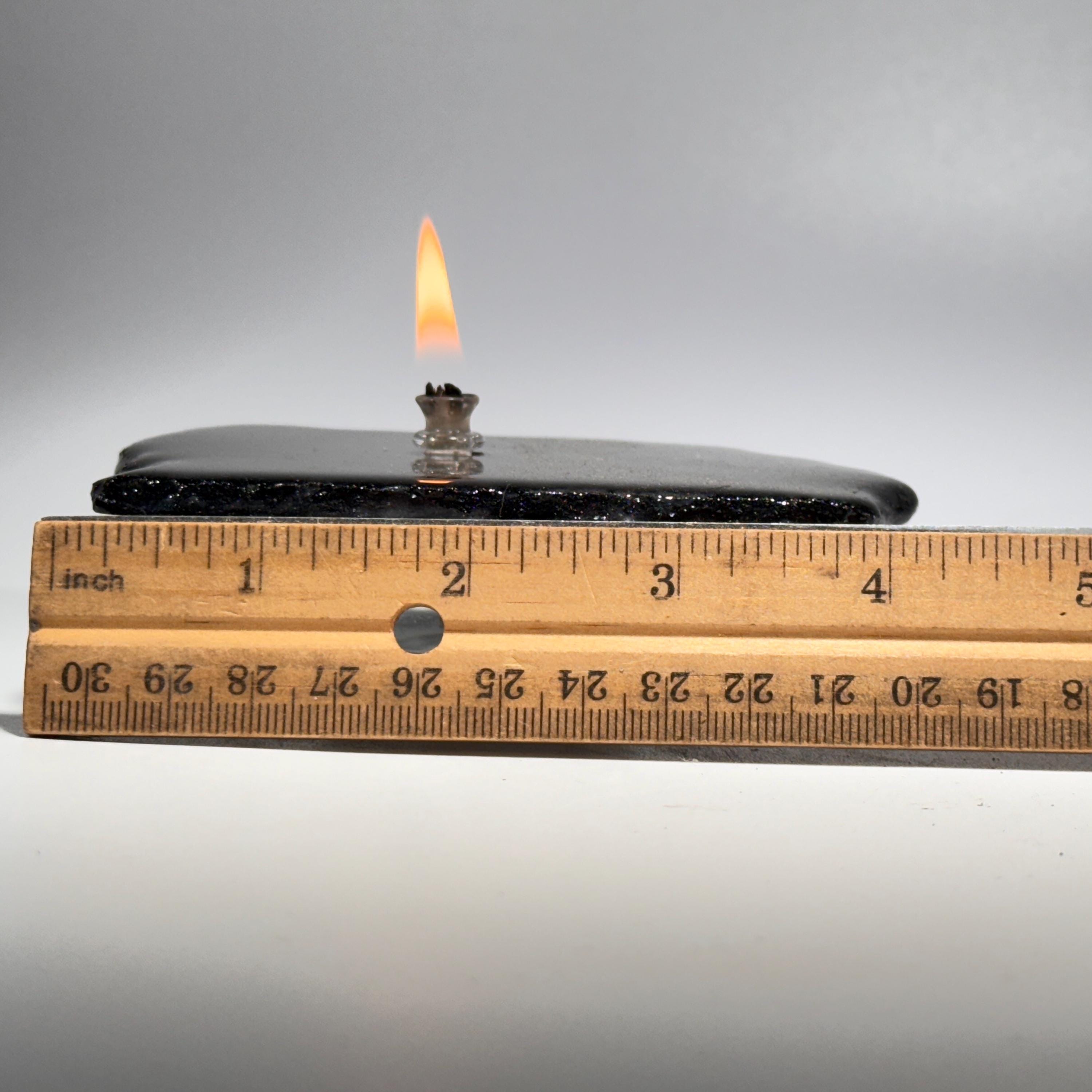 [shopname] - Rock oil candle, Specular Hematite | rock oil lamp, specularite, michigan iron ore, stone oil candle, rock candle, iron candle, rock decor