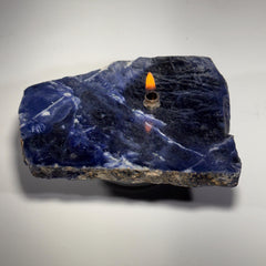 [shopname] - Sodalite rock oil candle, rock decor