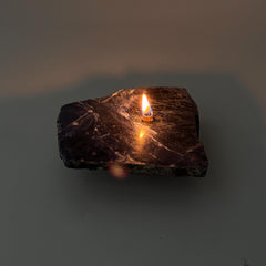 [shopname] - Sodalite rock oil candle, rock decor
