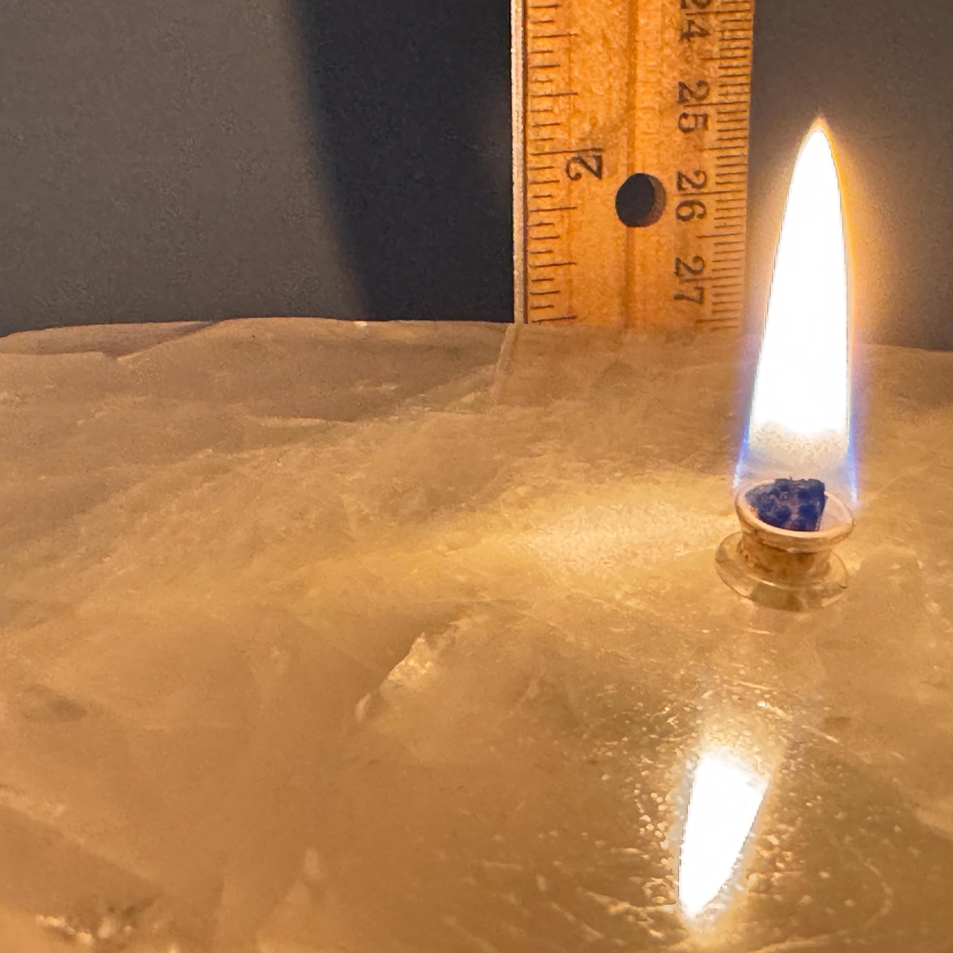 [shopname] - Rose Quartz Rock Candle, rock decor