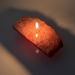 [shopname] - Red Aventurine Rock Candle | crystal oil candle, rock oil lamp, crystal decor, strawberry quartz , red oil lamp, Rock or candle lover gift, rock decor