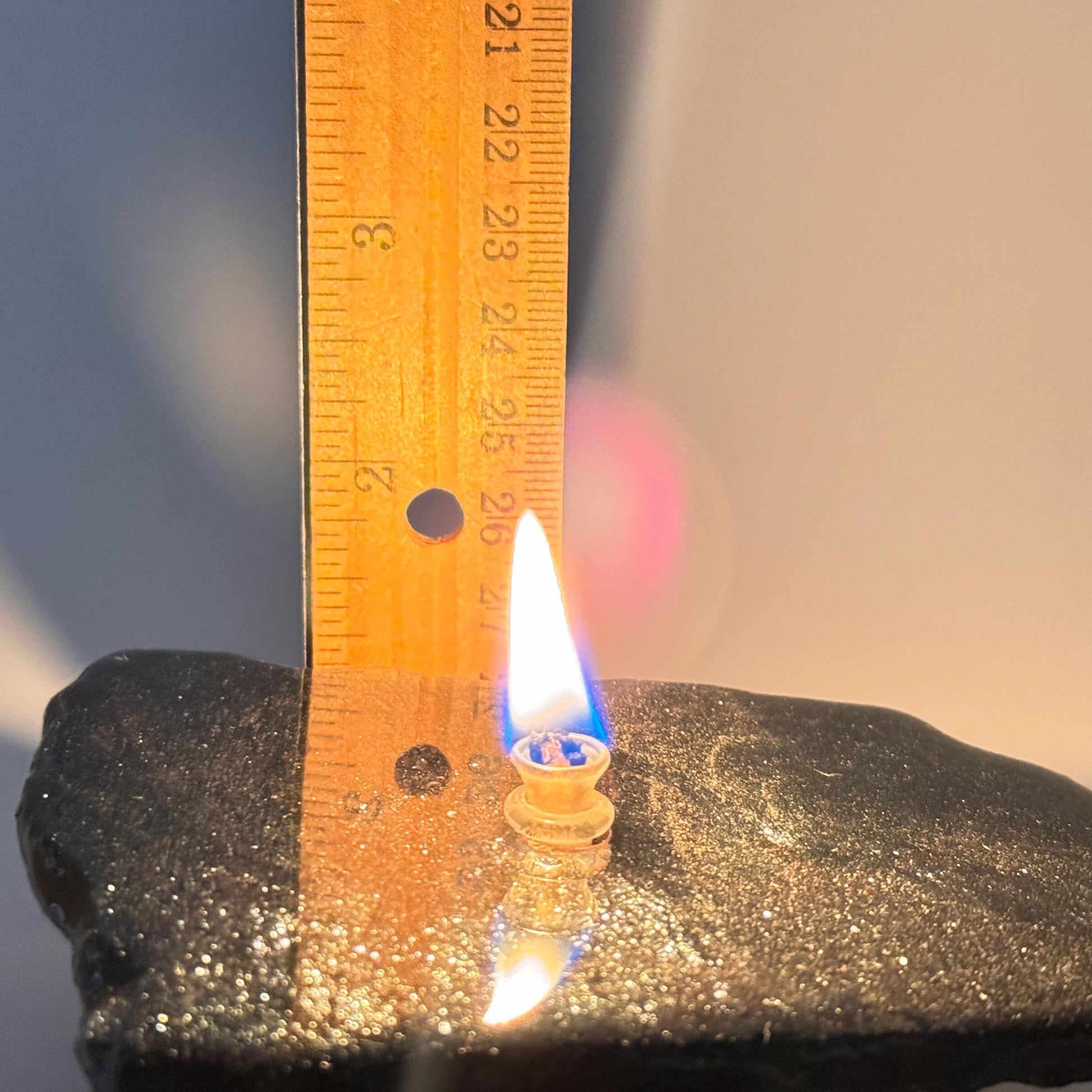 [shopname] - Rock oil candle, Specular Hematite, rock decor
