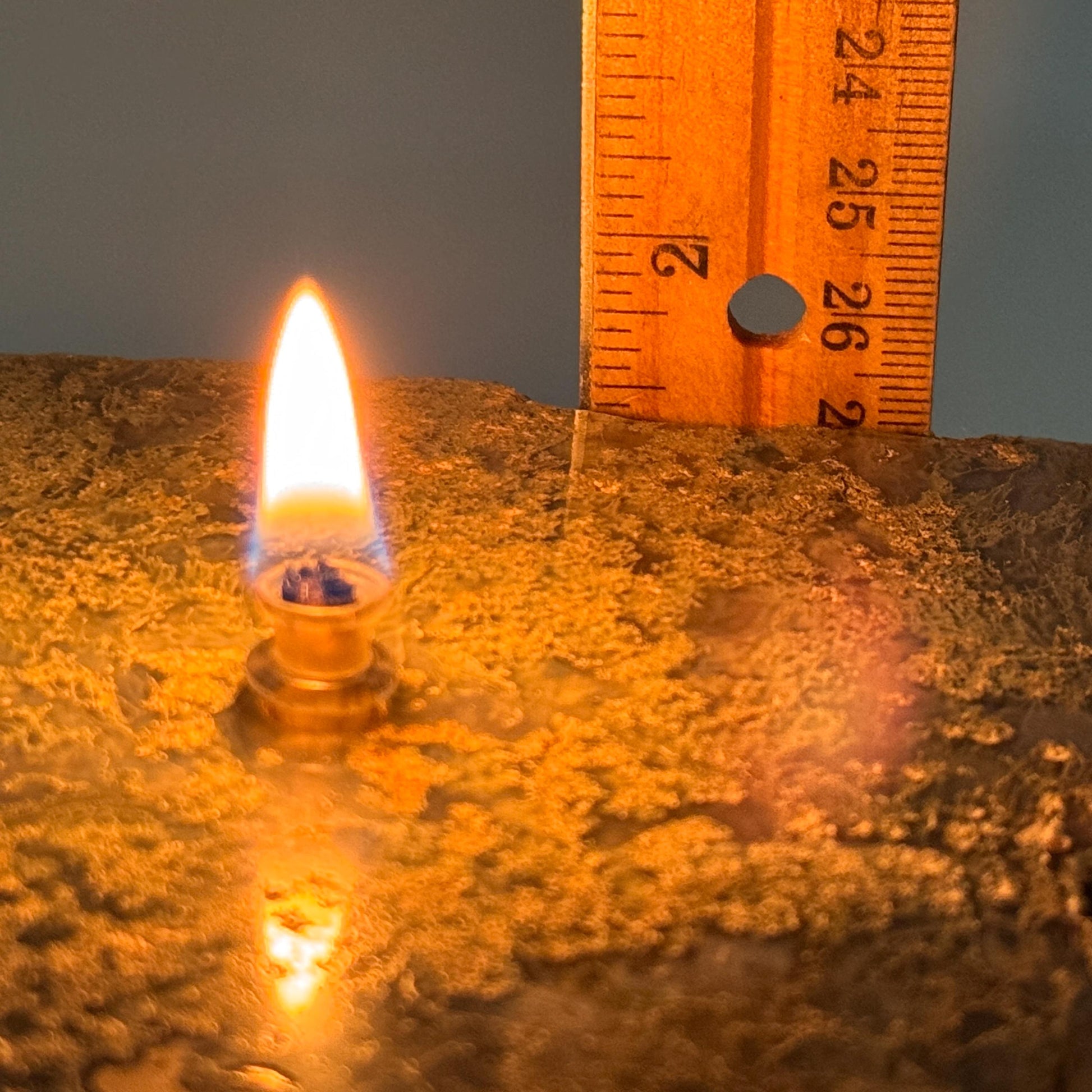 [shopname] - Moss Agate Rock Oil Candle, rock decor