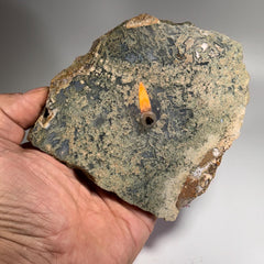 [shopname] - Moss Agate Rock Oil Candle | rock oil lamp, agate candle, agate stone candle, agate geode, rock lover or candle lover gift idea, Indonesia, rock decor