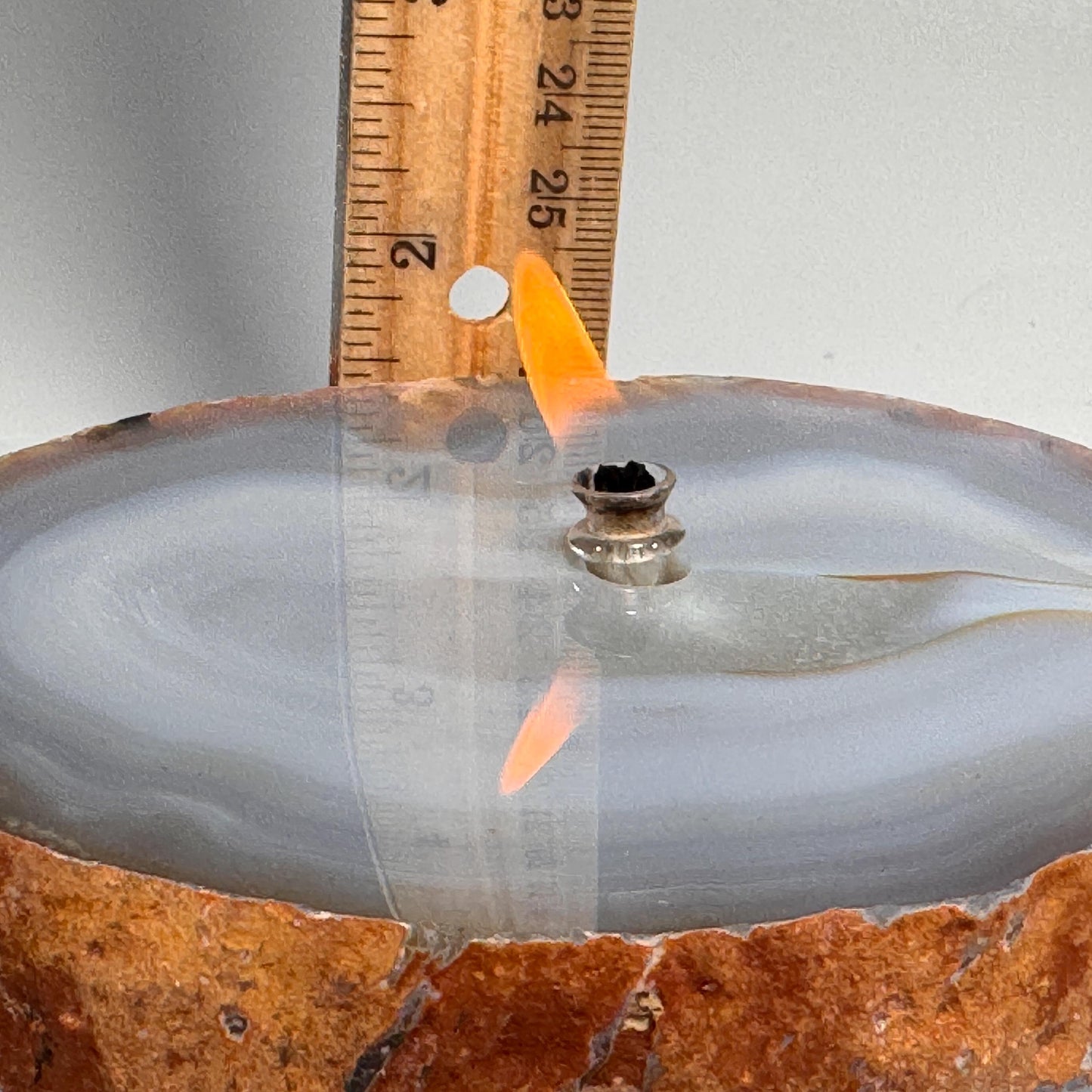 [shopname] - Thick Agate Geode Candle, rock decor