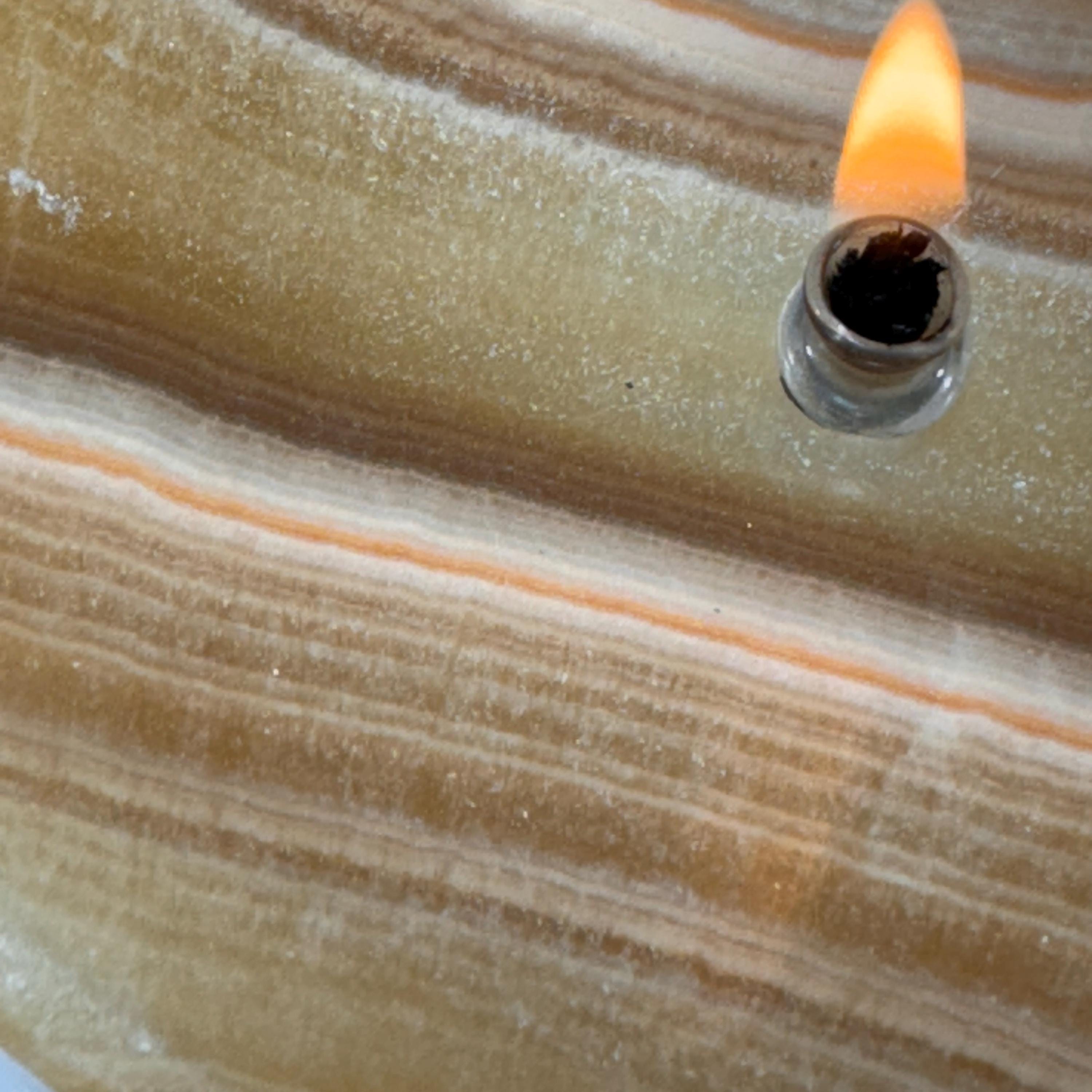 [shopname] - Rock Candle - Onyx Heart, rock decor