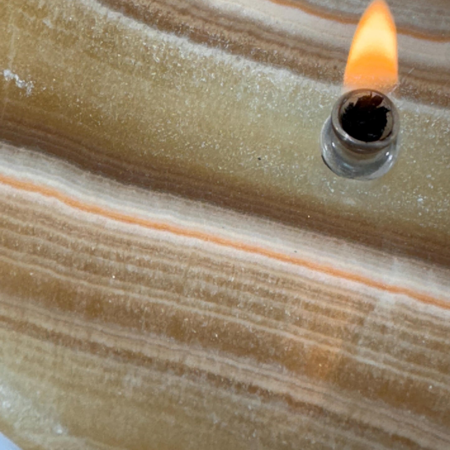 [shopname] - Rock Candle - Onyx Heart, rock decor