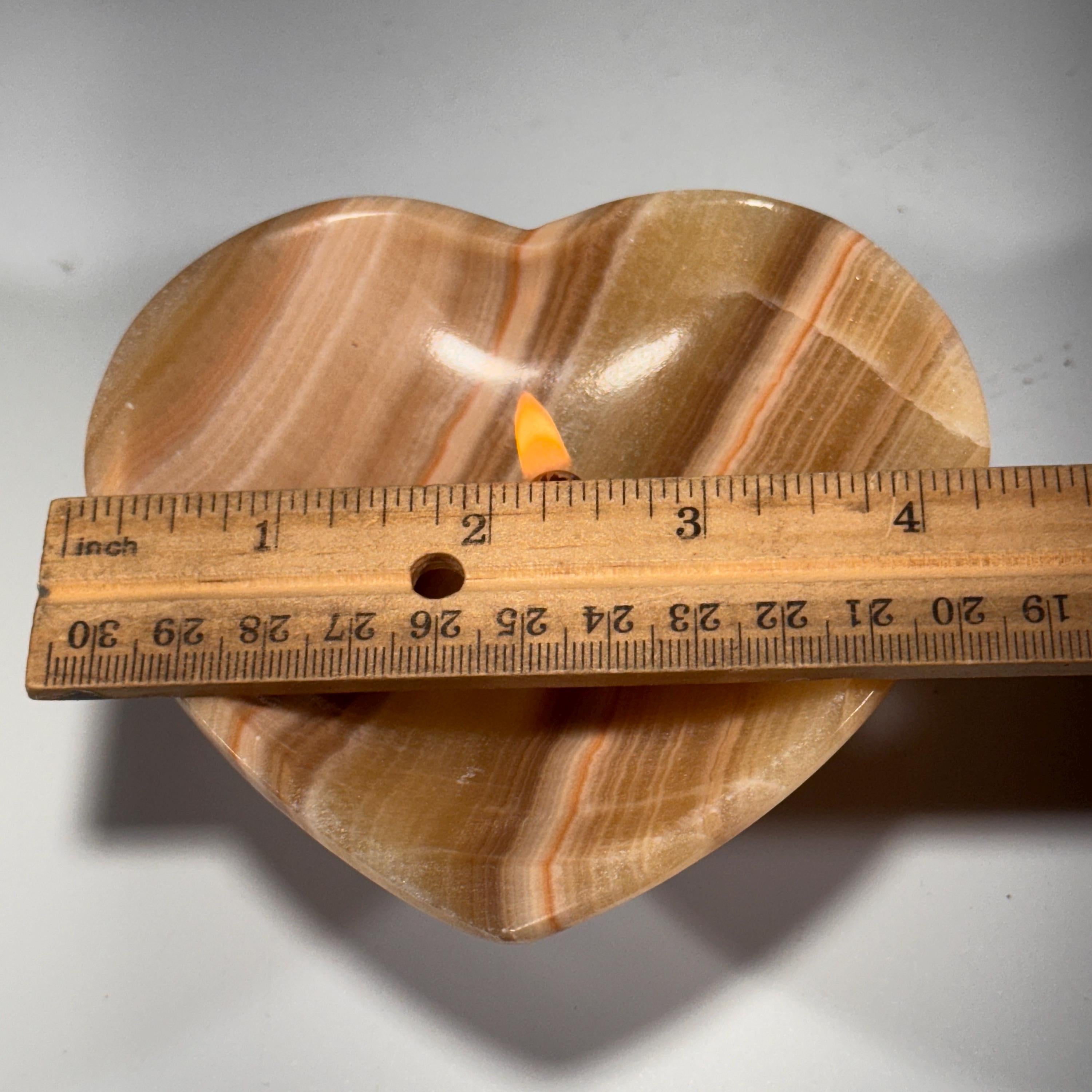 [shopname] - Rock Candle - Onyx Heart, rock decor