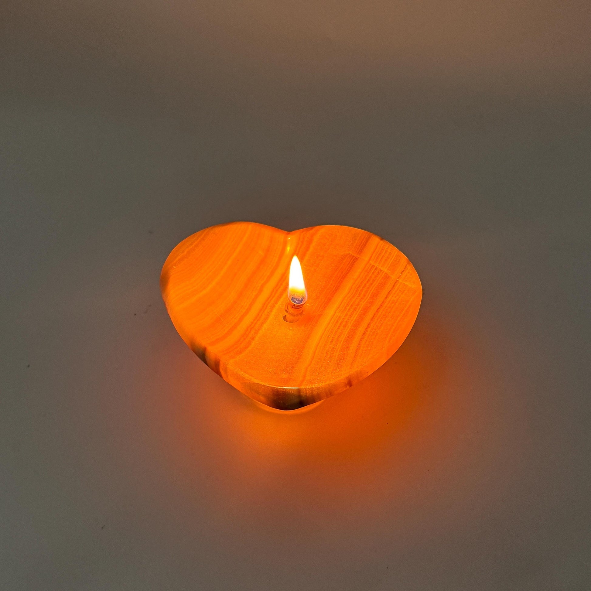 [shopname] - Rock Candle - Onyx Heart, rock decor