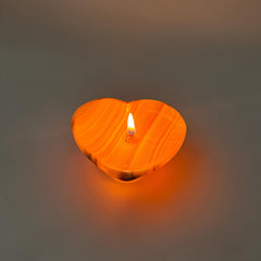 [shopname] - Rock Candle - Onyx Heart, rock decor