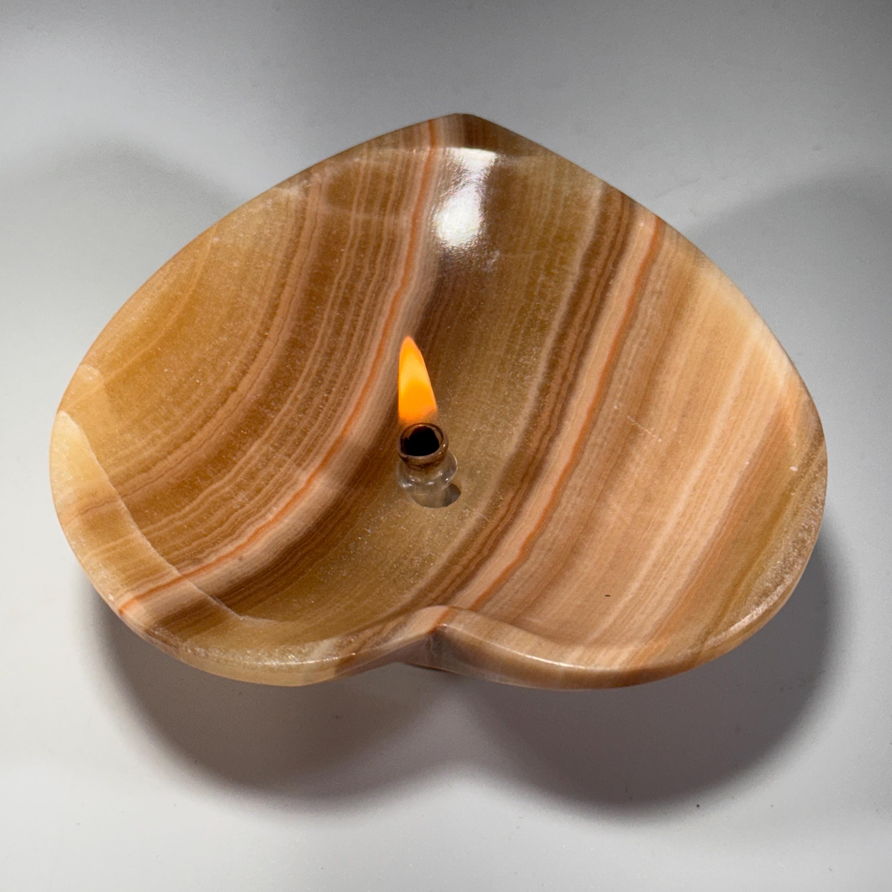 [shopname] - Rock Candle - Onyx Heart, rock decor