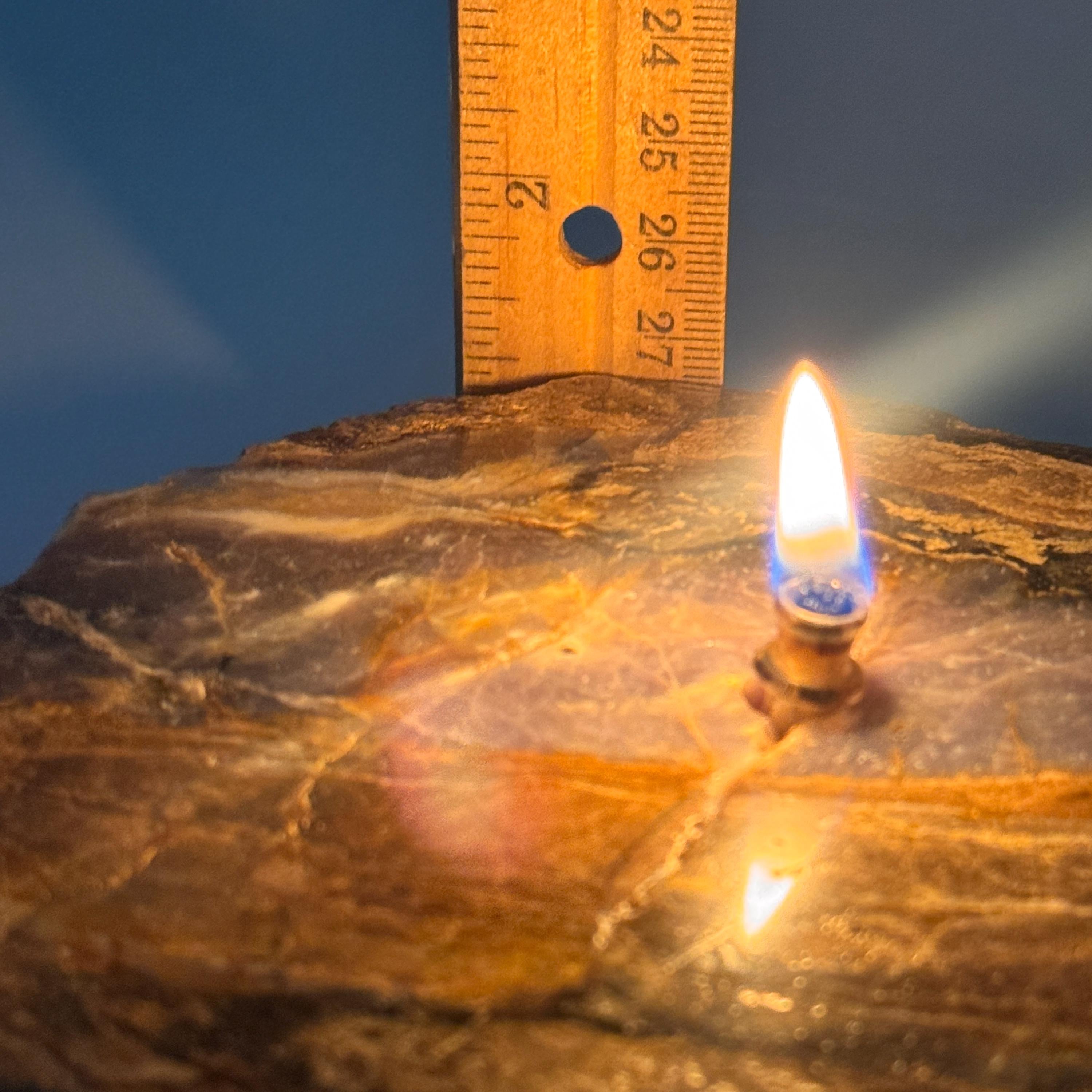 [shopname] - Rock Candle - Purple Agate | stone decor for new textures in your home decor, rock decor