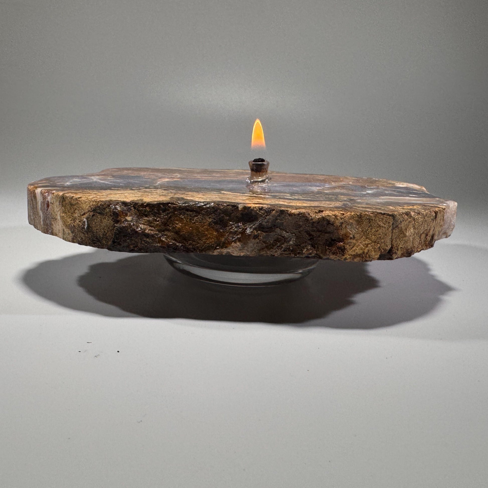 [shopname] - Rock Candle - Purple Agate | stone decor for new textures in your home decor, rock decor