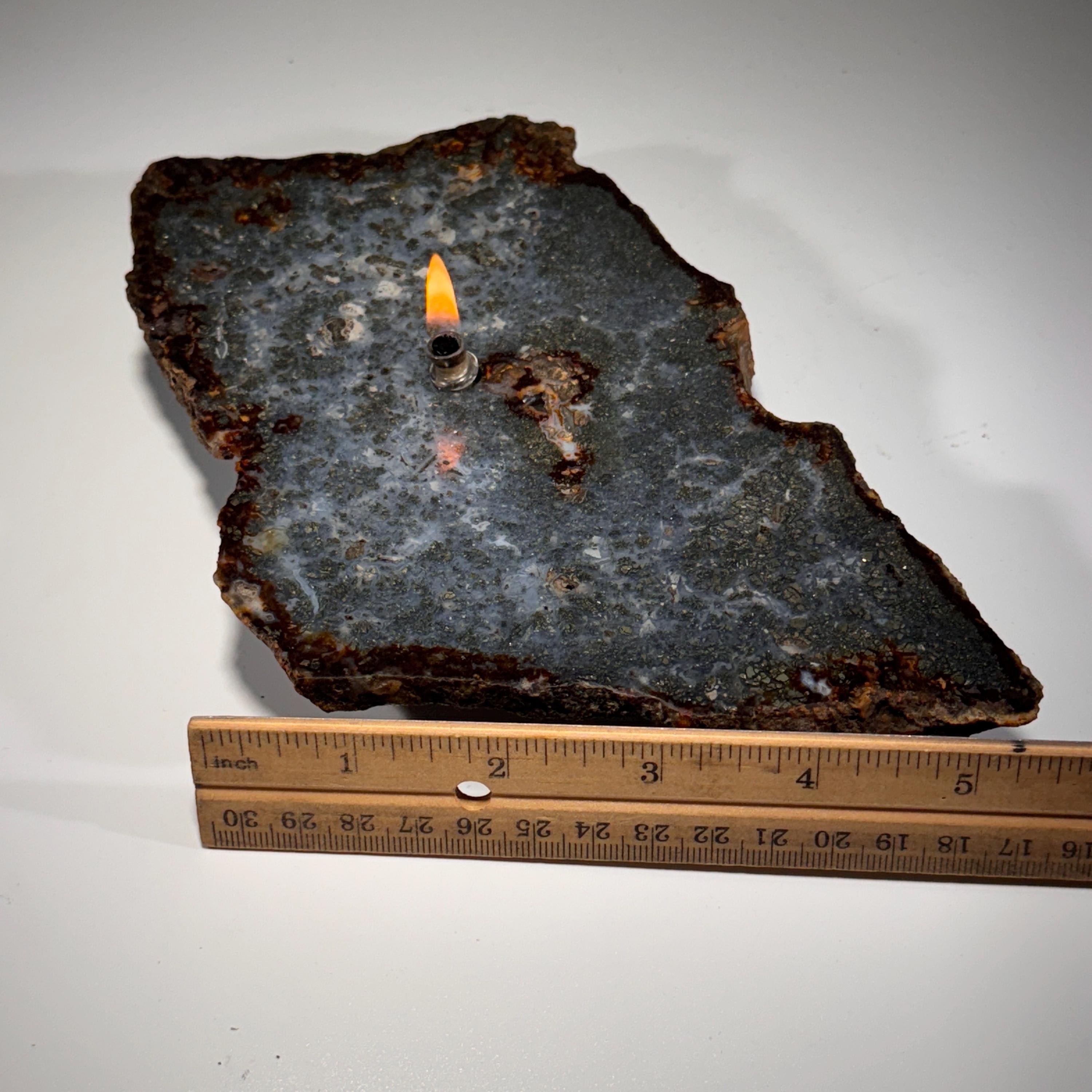 [shopname] - Rock Candle, Marcasite | rustic home decor for rock or candle lover, rock decor