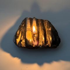 [shopname] - Rock oil lamp, Orthoceras fossil | rustic home decor for rock or candle lover, rock decor