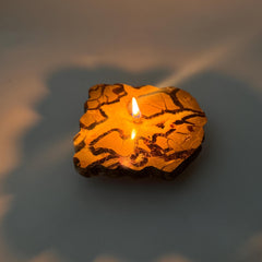 [shopname] - Septarian Stone Rock Candle | Rustic addition to your home, table centerpiece, rock decor