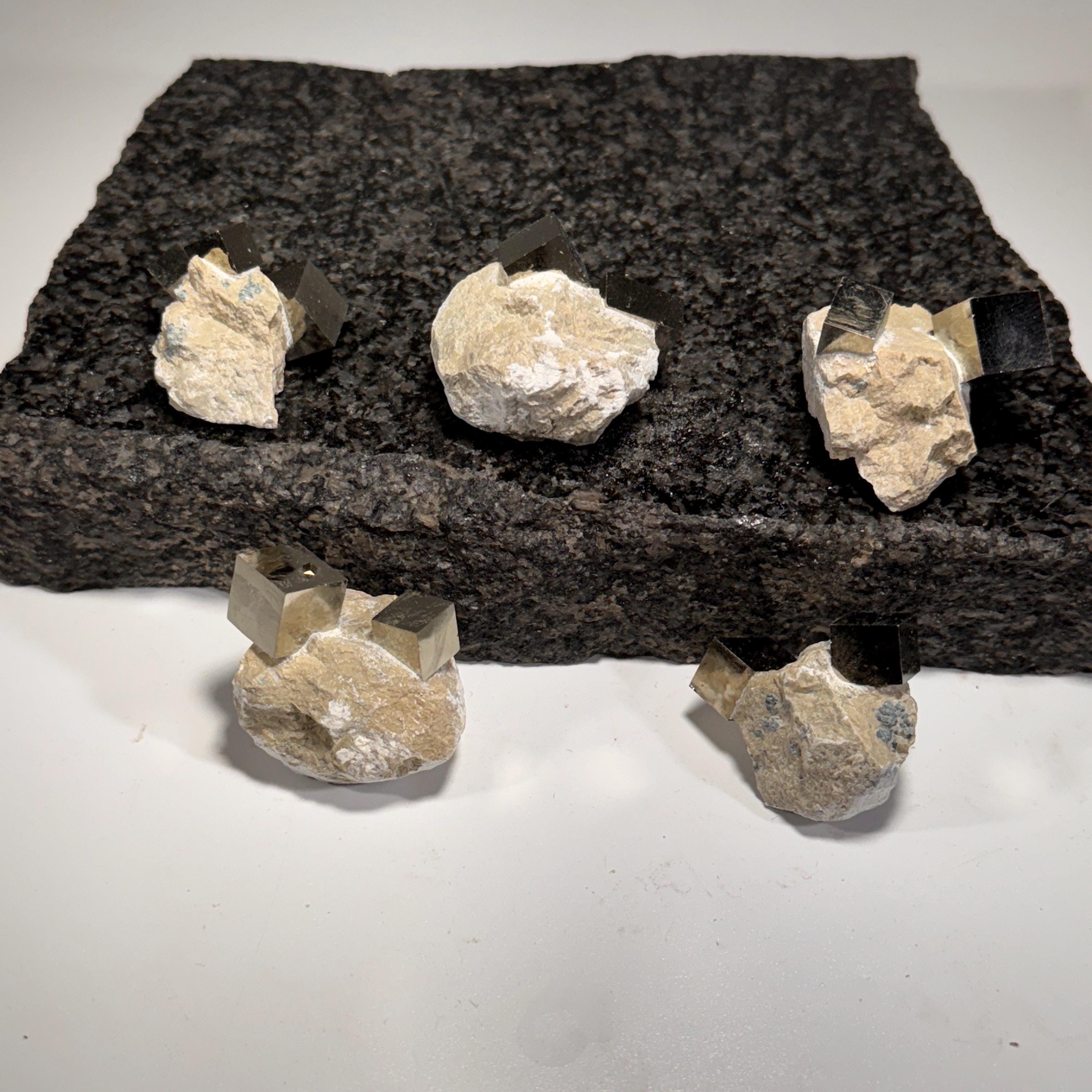 [shopname] - Pyrite cube cluster in matrix, rock decor